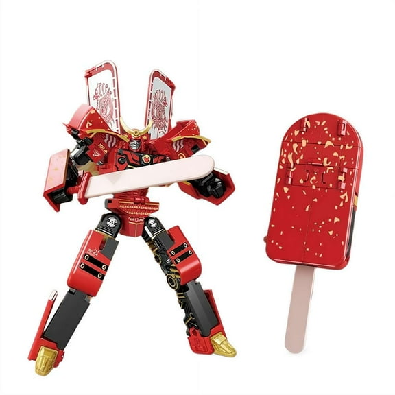 Transforming Robot Toy, 2-in-1 Ice Cream to Robot Action Figure, Christmas Birthday Party Favors Gift