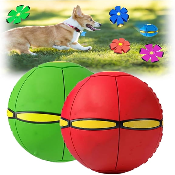 Transforming Saucer-Ball Toy, Lettuce Pets Doggy Disc Ball, Interactive Flying Saucer Dog Toy, Magic Bouncing Dogs Balls, 2025 Doggie Disc Balls Large Small Medium Dogs