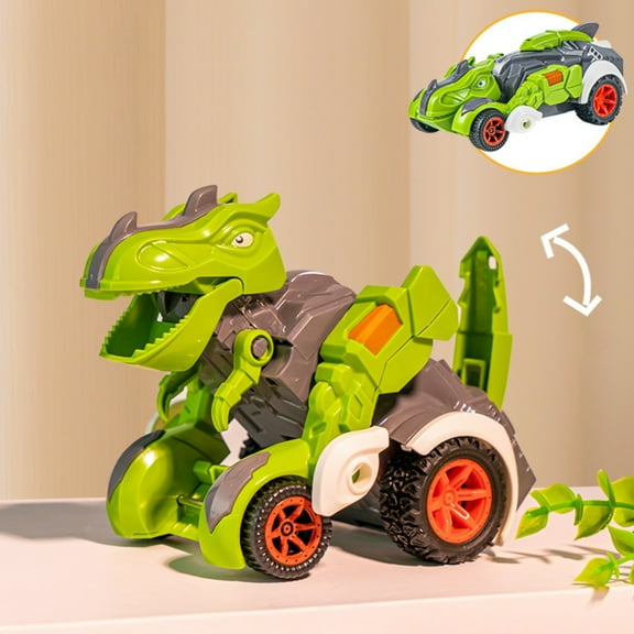 Transforming Toys, 2 in 1 Transforming Dinosaur Car Dinosaur Transform Car Toy Automatic Dinosaur Dino Transformer Toy Car for Kids,Toddlers(A)