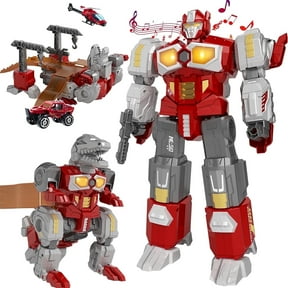 Miebely Deformation Toys - Magnetic Assembling Dinosaur Robot Toys for Kids All-in-One Design Transforming Animals,Including Battle,Cars, Airplane Models