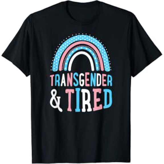 Transgender And Tired Cute Boho Style Bohemian Rainbow Pride T-Shirt