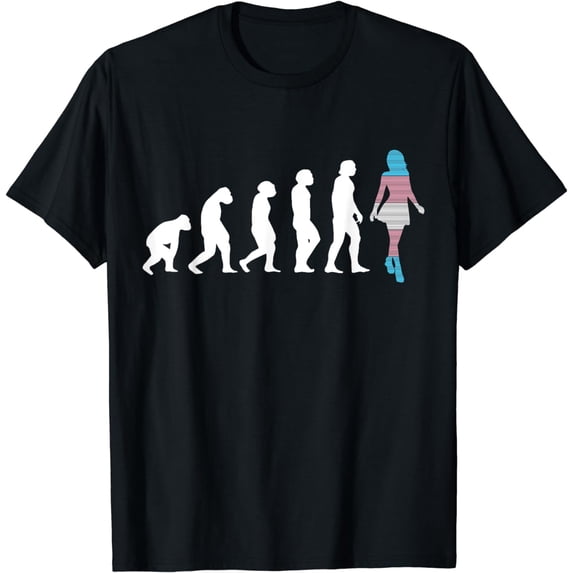 Transgender Evolution LGBTQ Trans Pride Funny Trans Flag T-Shirt