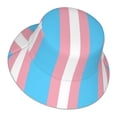 thumbnail image 1 of Transgender Flag Bucket Hat Stripe Beach Fisherman Hats For Women Men Reversible Double-Side-Wear With Reflective, 1 of 7