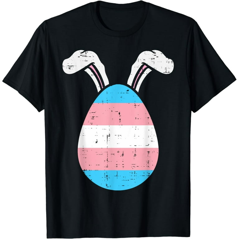 Transgender Flag Egg Bunny Ears Trans Pride Easter Gift T-Shirt 