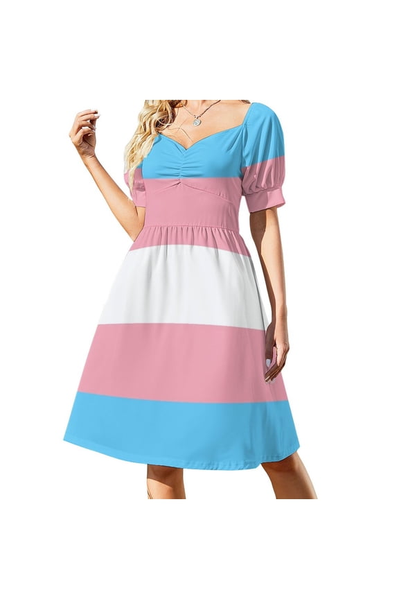 Transgender Flag Sleeveless Dress Clothing Woman fashion