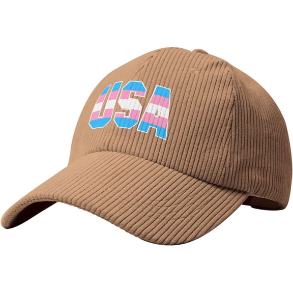 Transgender Flag USA Trans US America LGBT Gift Baseball Cap Gifts Women Cowboy Hat Men Dad Hat Trucker hat Beige