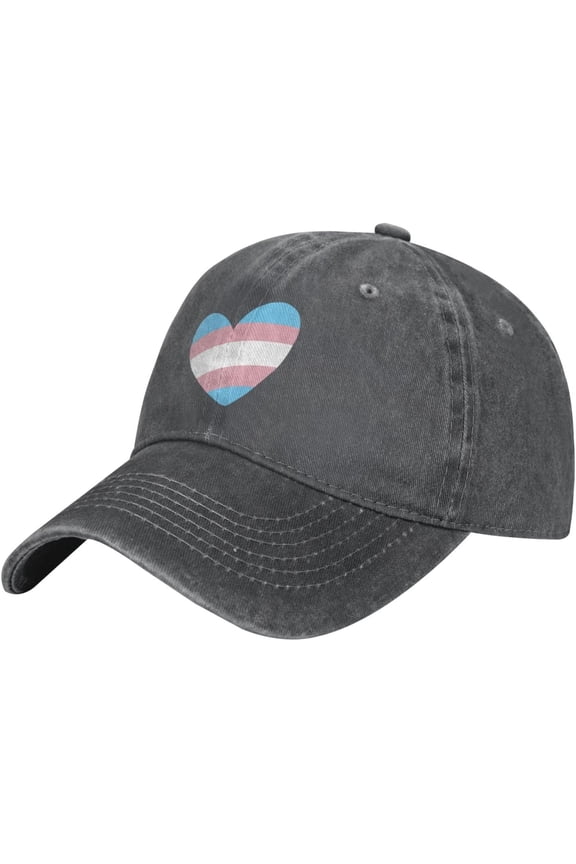 Transgender Heart Gift LGBT Cowboy Hat Men Vintage Baseball Cap Women Dad Hat Sun Hat Adjustable Trucker Hat Black
