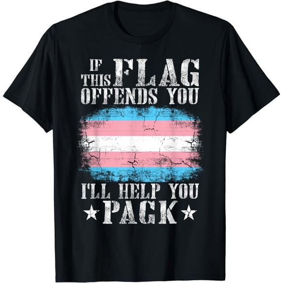Transgender If This Flag Offends You Trans Rainbow Pride T-Shirt