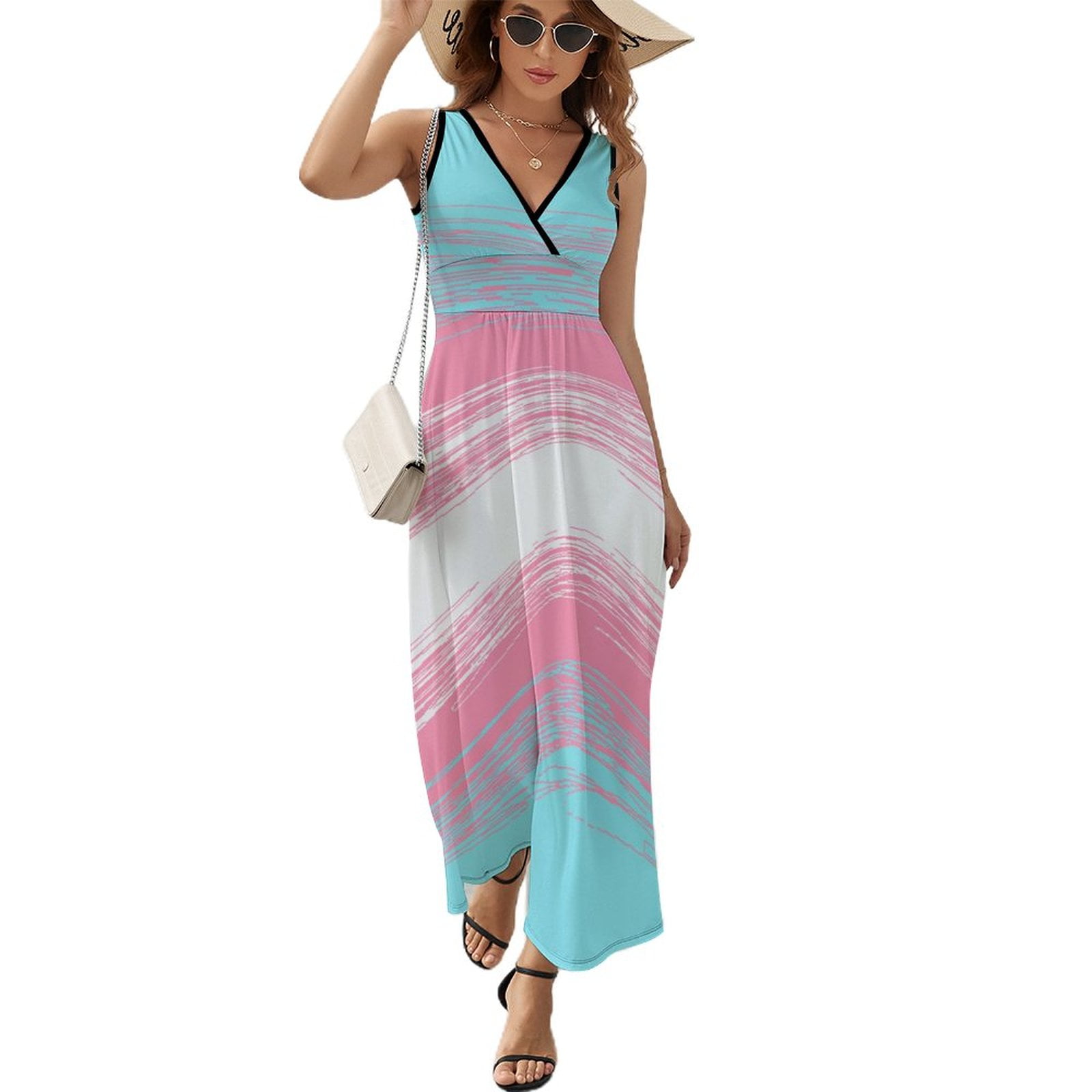 Transgender LGBT Flag Dress Sexy Maxi Dress Streetwear Bohemia Long ...