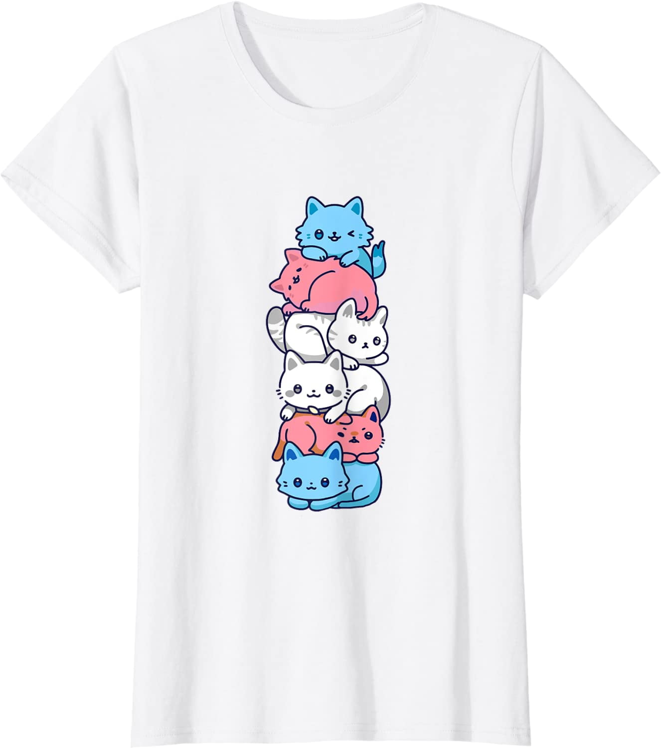 Transgender Pride Cat Lgbt Trans Flag Cute Cats Pile Ts T Shirt