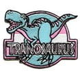 thumbnail image 1 of Transgender Pride Dinosaur Embroidered Iron On Patch, 1 of 2