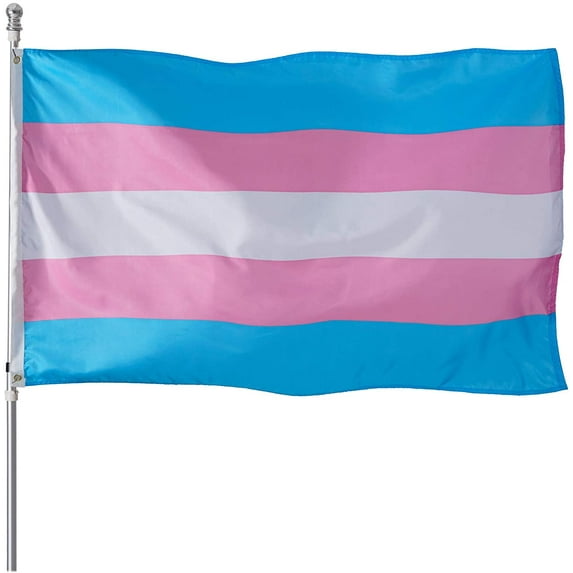Transgender Pride Flag 3x5 Heavy Duty Polyester LGBT Trans Omnisexual Equality Flags for Outdoor Wall with Brass Grommets & Durable Header