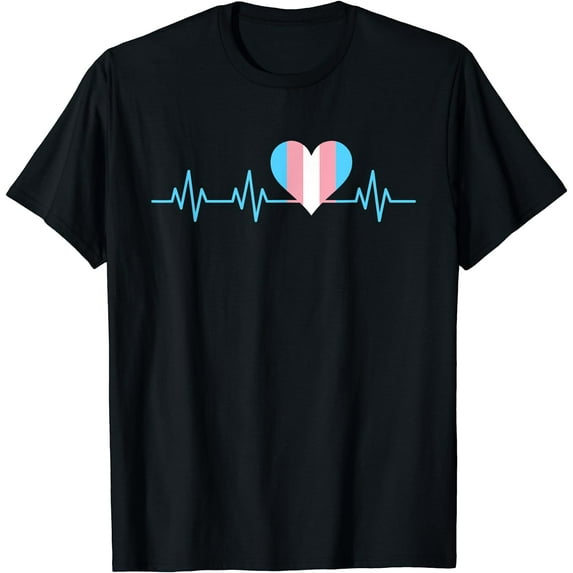 Transgender Pride Flag Heart Beat Trans Heartbeat T-Shirt
