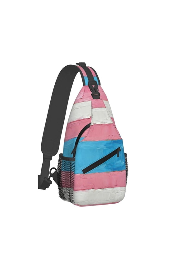 Transgender Pride Flag Sling Crossbody Bag Cross Body Backpack Travel Hiking Daypack