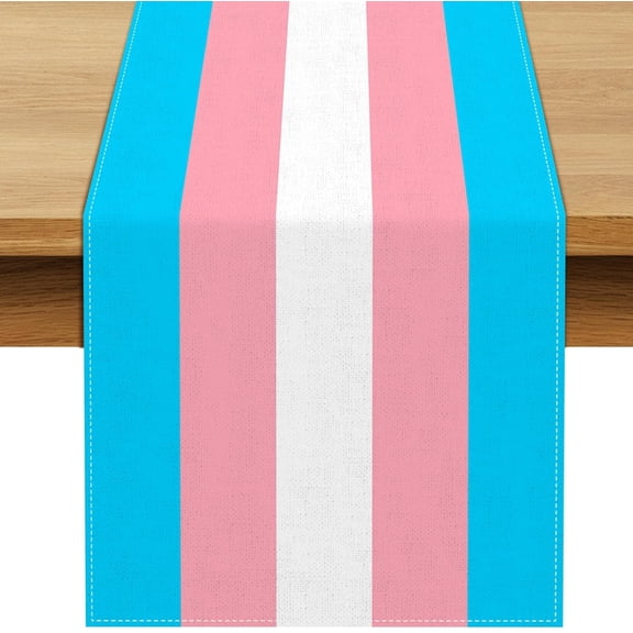 Transgender Table Runner LGBTQ Trans Decoration Pride June Dining Room Home Kitchen Table Cover Decor (13" x 90", Transgender)