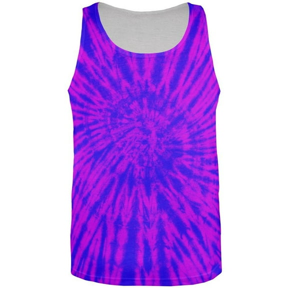 Transgender Tie Dye Blue Purple Pink All Over Adult Tank Top - Large
