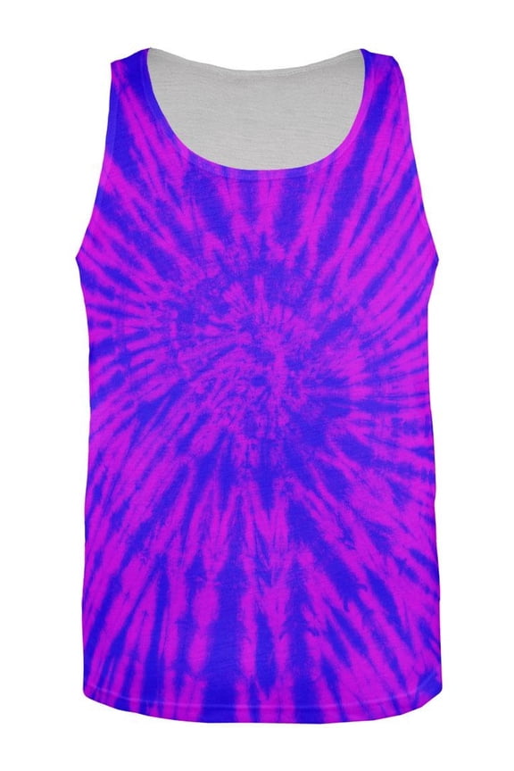 Transgender Tie Dye Blue Purple Pink All Over Adult Tank Top - Large