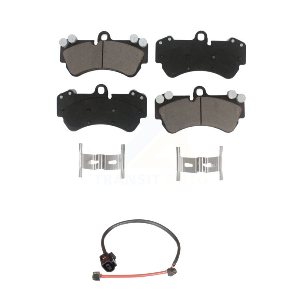 Transit Auto Front Ceramic Disc Brake Pads And Wear Sensors Kit For