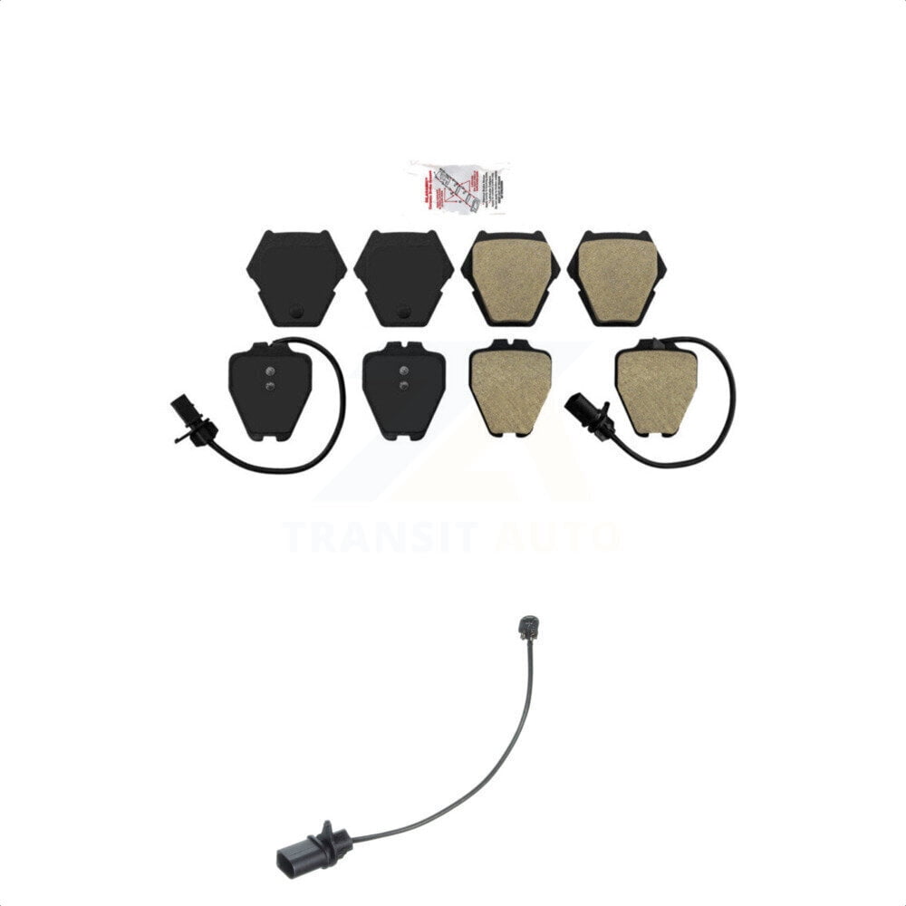 Transit Auto Front Ceramic Disc Brake Pads and Wear Sensors Kit for Car