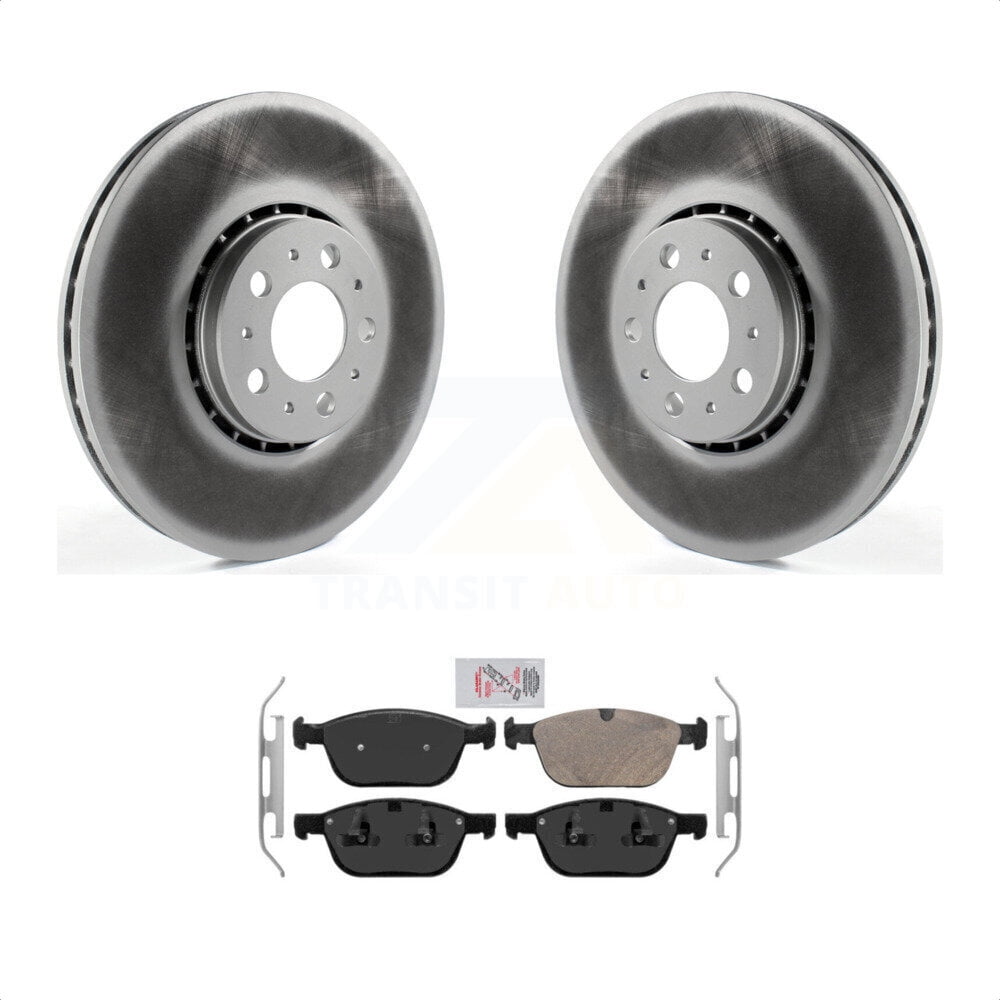 Transit Auto Front Coated Disc Brake Rotors And Ceramic Pads Kit For