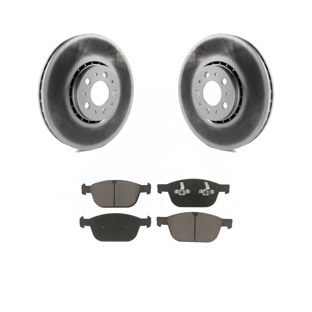 Transit Auto Front Coated Disc Brake Rotors And Ceramic Pads Kit For