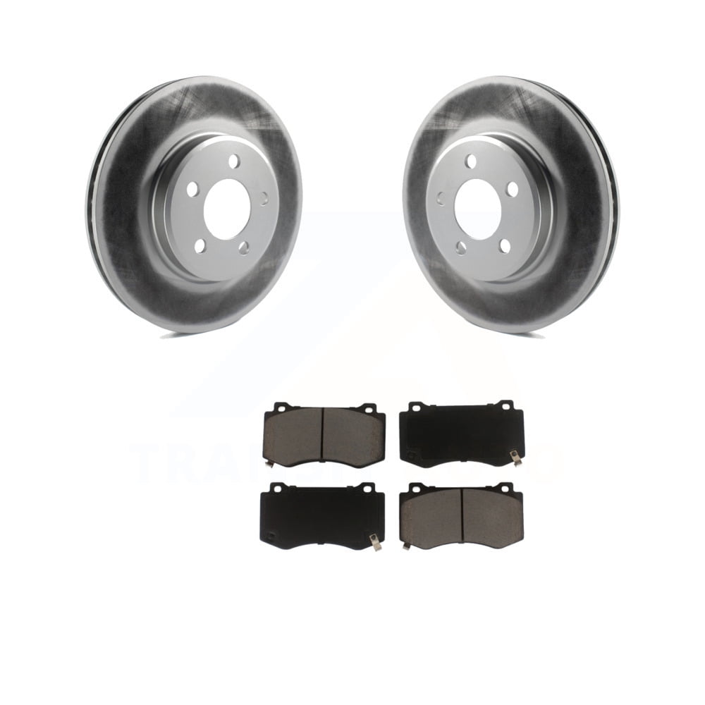 Transit Auto Front Coated Disc Brake Rotors And Ceramic Pads Kit For