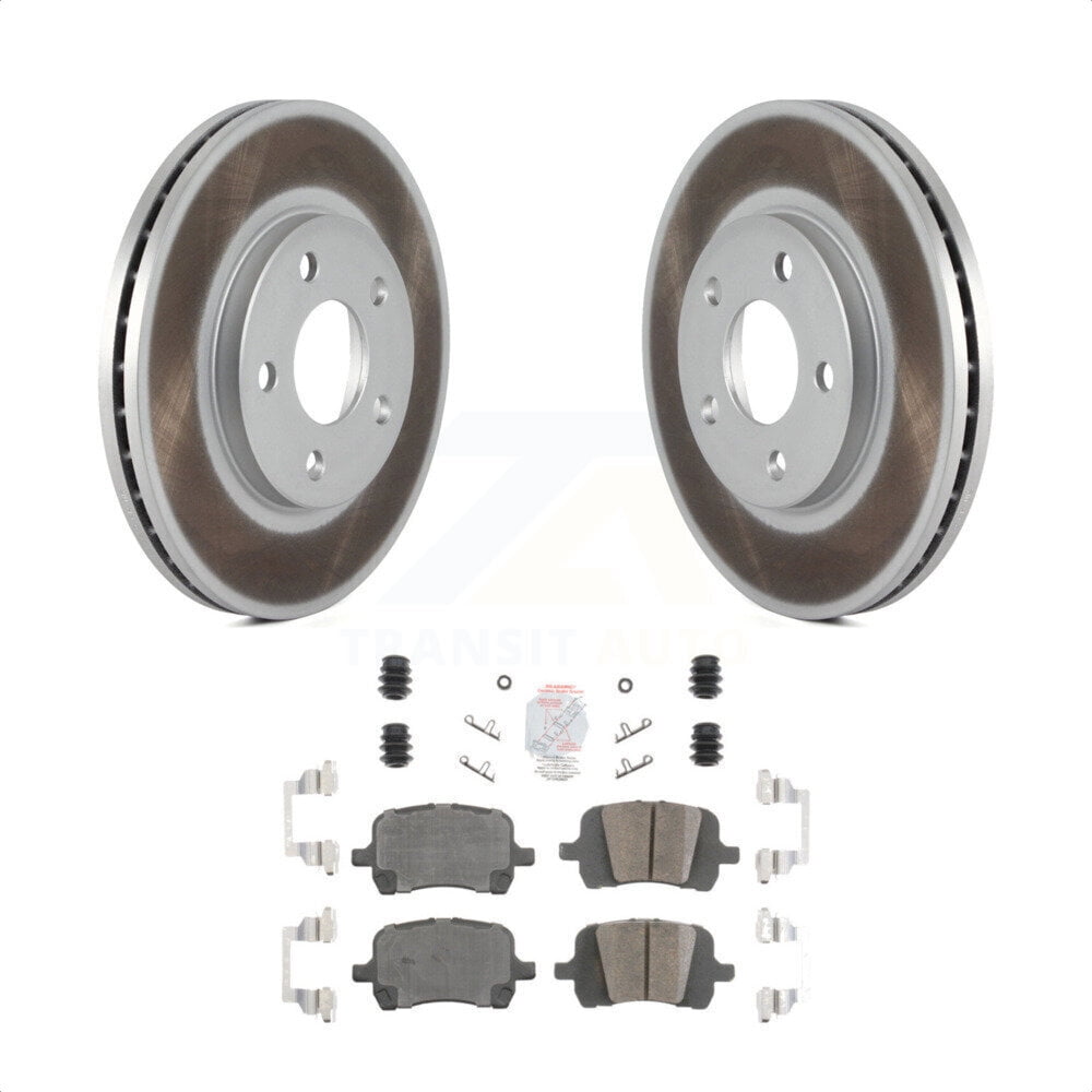 Transit Auto Front Coated Disc Brake Rotors And Ceramic Pads Kit For