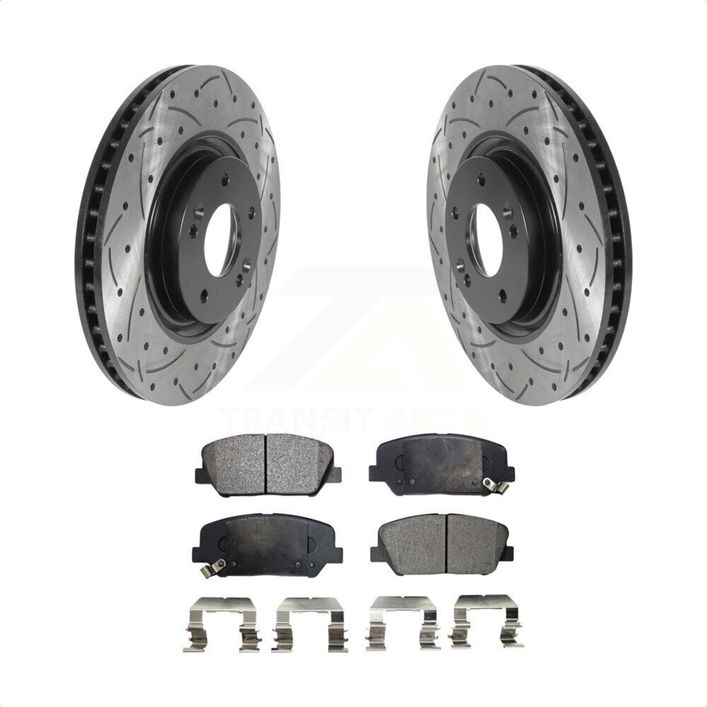 Transit Auto Front Coated Drilled Slotted Disc Brake Rotors And