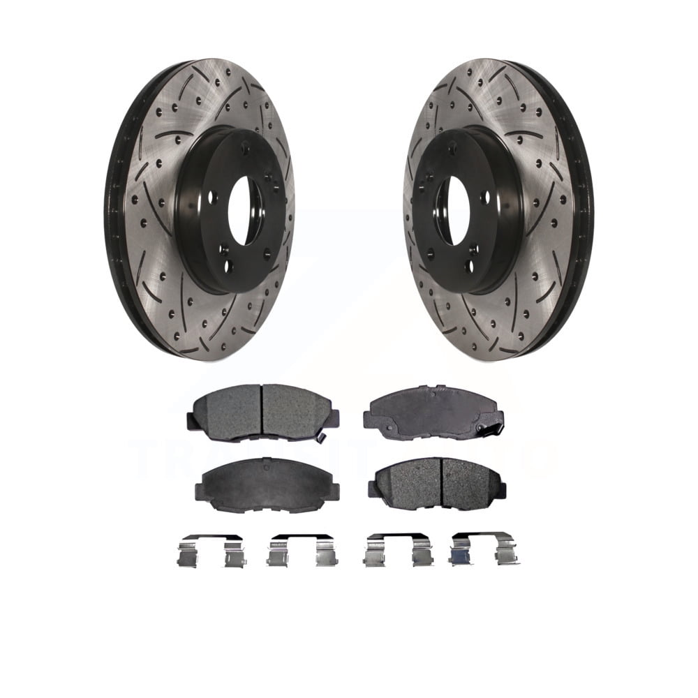 Transit Auto Front Coated Drilled Slotted Disc Brake Rotors And