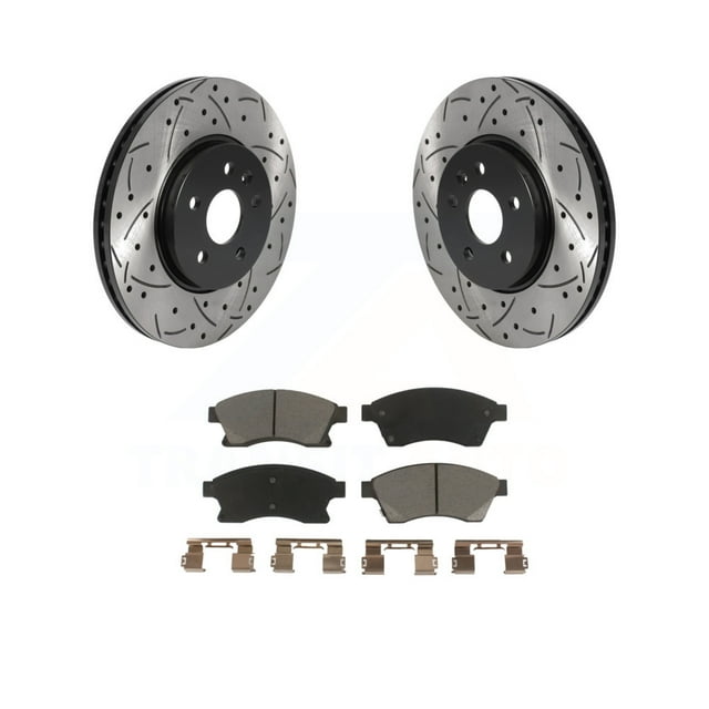 Transit Auto Front Coated Drilled Slotted Disc Brake Rotors And