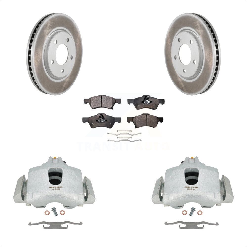 Transit Auto Front Disc Brake Caliper Coated Rotors and Ceramic Pads