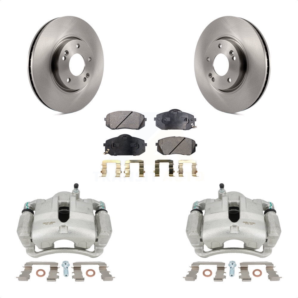 Transit Auto Front Disc Brake Caliper Rotors And SemiMetallic Pads Kit