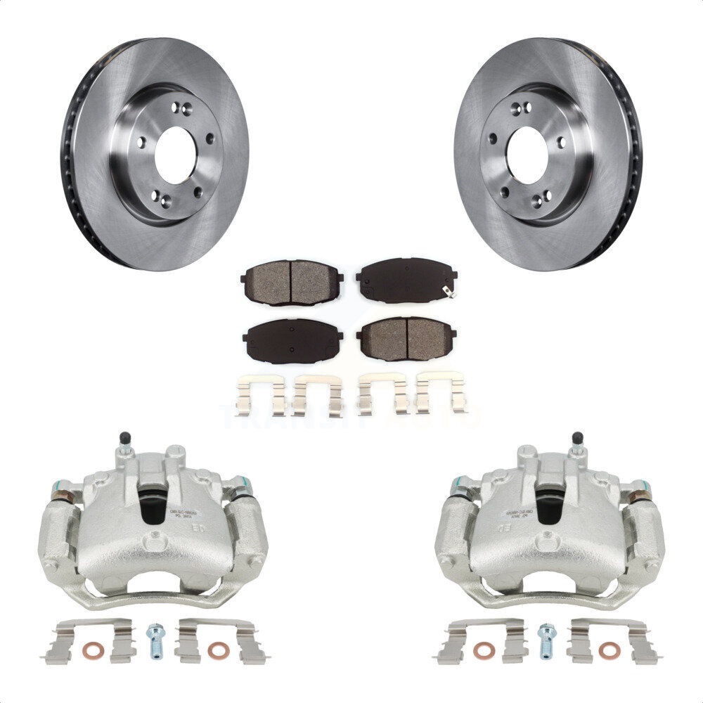 Transit Auto Front Disc Brake Caliper Rotors And SemiMetallic Pads Kit