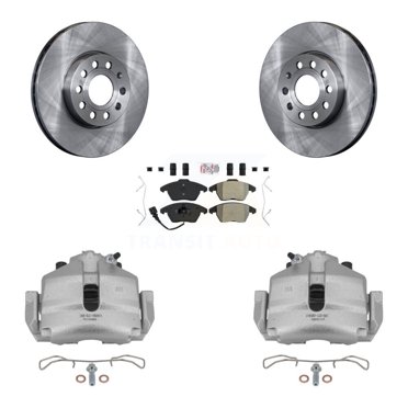 Transit Auto Front Disc Brake Coated Caliper Drilled Slotted Rotors And Semi-Metallic Pads Kit Car Hyundai Genesis Coupe Single Piston Calipers Kcd 10007