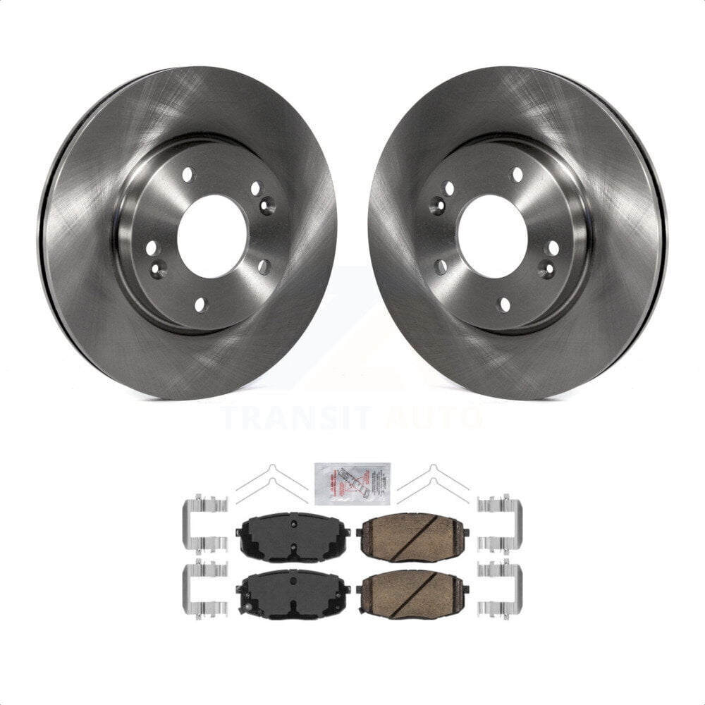 Transit Auto Front Disc Brake Rotors And Ceramic Pads Kit For Kia