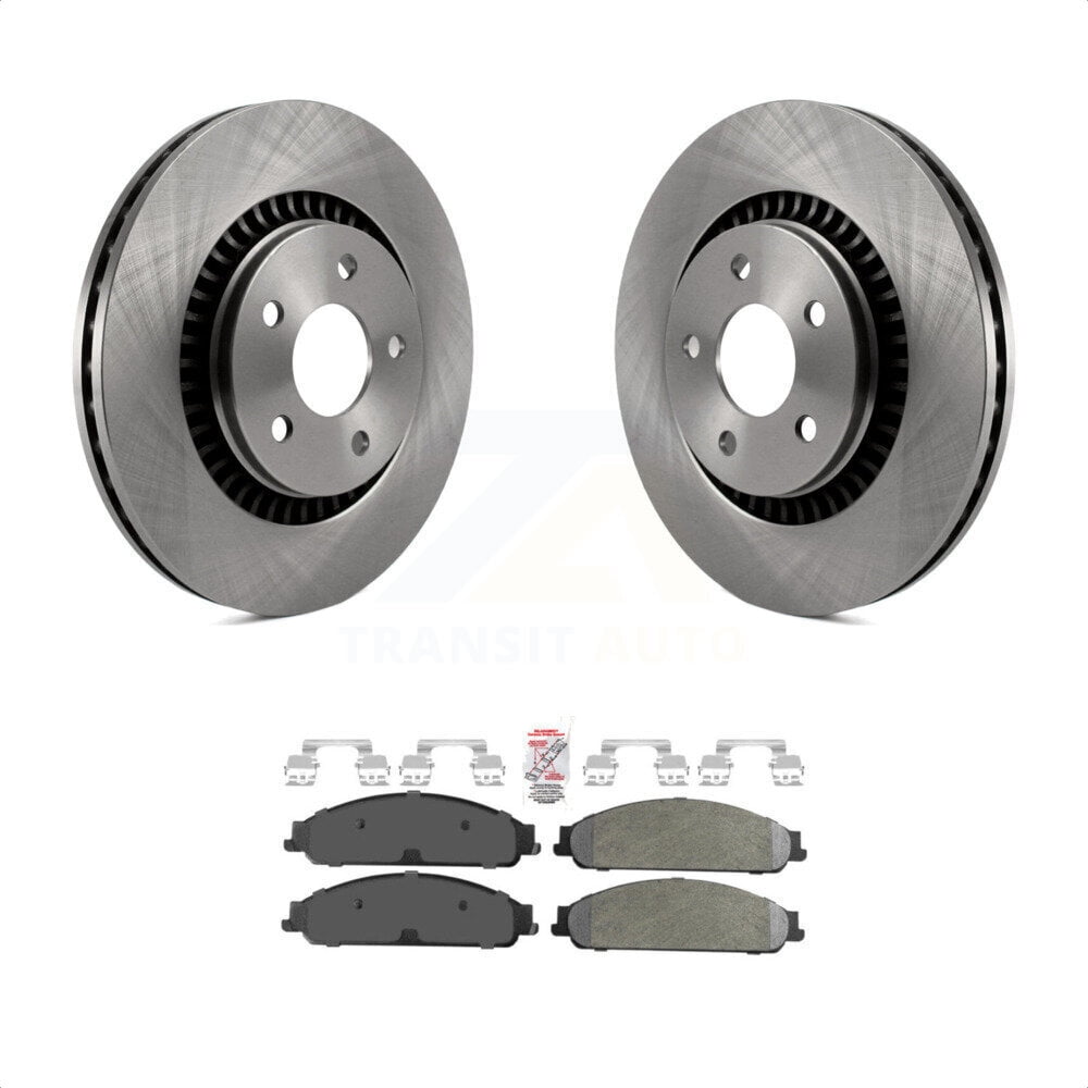 Transit Auto Front Disc Brake Rotors And SemiMetallic Pads Kit For