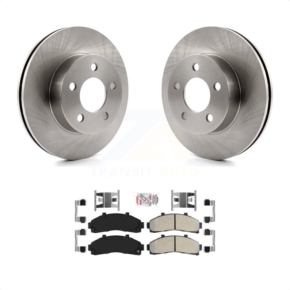 Transit Auto Front Disc Brake Rotors And SemiMetallic Pads Kit For