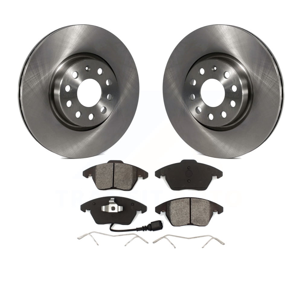 Transit Auto Front Disc Brake Rotors And SemiMetallic Pads Kit For