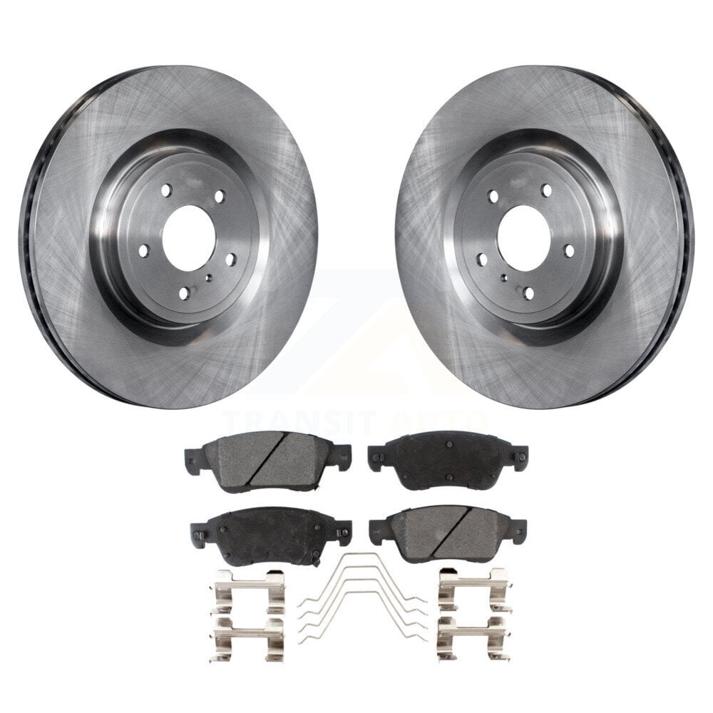 Transit Auto Front Disc Brake Rotors and Ceramic Pads Kit for Car 2014