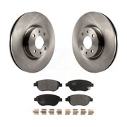 Transit Auto Front Disc Brake Rotors and Semi-Metallic Pads Kit for Car 2012-2017 Fiat 500 Turbocharged with GAS engine K8F-102668
