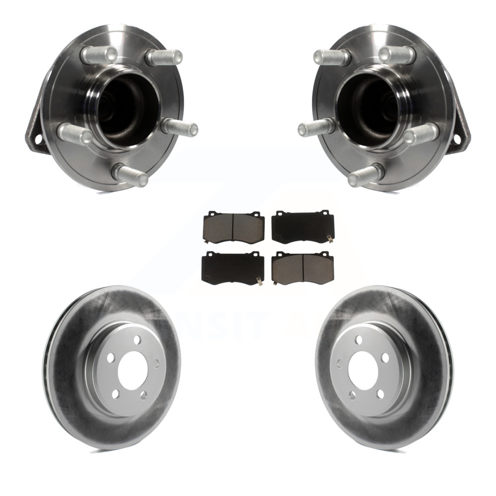 Transit Auto Front Hub Bearing Assembly Coated Disc Brake Rotors and Ceramic Pads Kit for Car 2019 Dodge Charger GT with RWD with Brembo Brakes KBB-121170