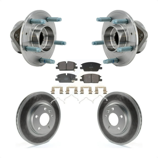 Transit Auto Front Hub Bearing Assembly Coated Disc Brake Rotors and Semi-Metallic Pads Kit for Car 2021-2022 Chevrolet Equinox GMC Terrain with 300mm Diameter Rotor KBB-130278
