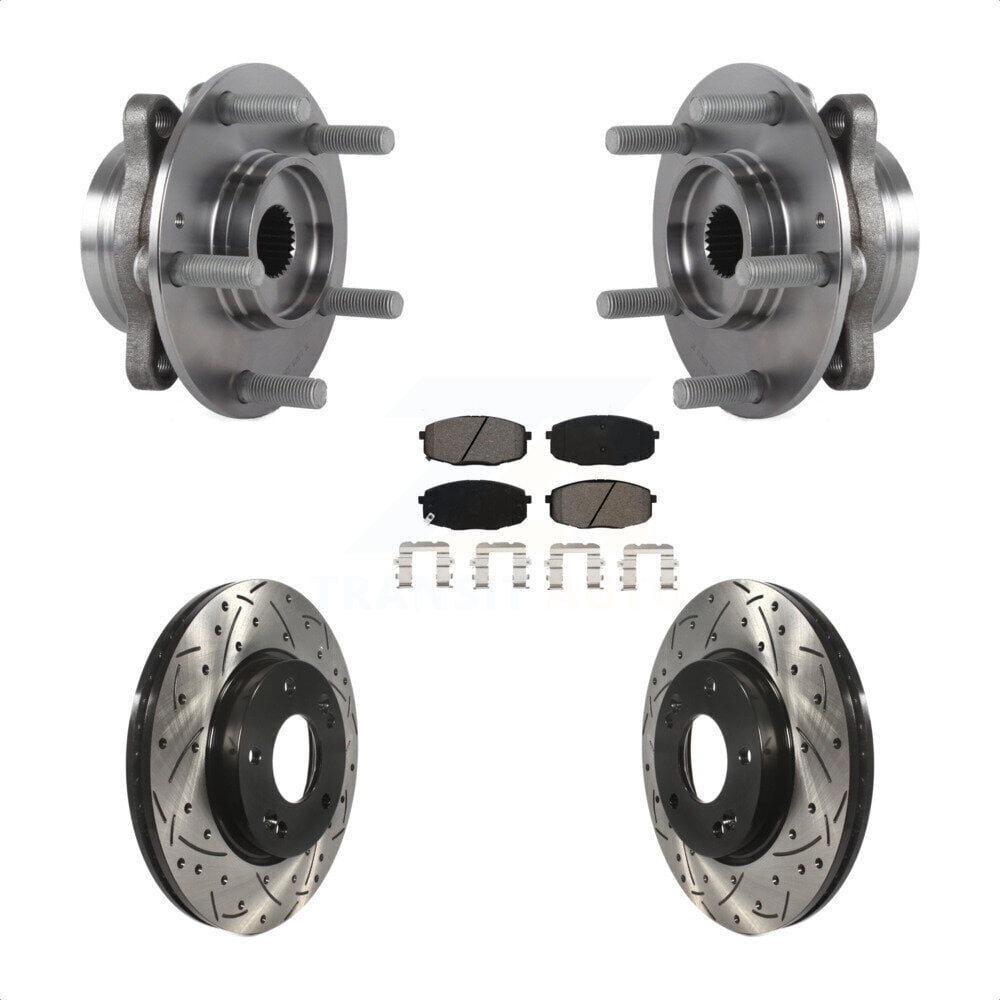 Gt Rotor Assembly Transit Auto Front Hub Bearing Assembly Coated Drilled Slotted Disc ...