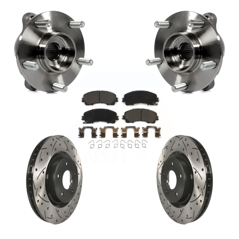 Transit Auto Front Hub Bearing Assembly Coated Drilled Slotted Disc