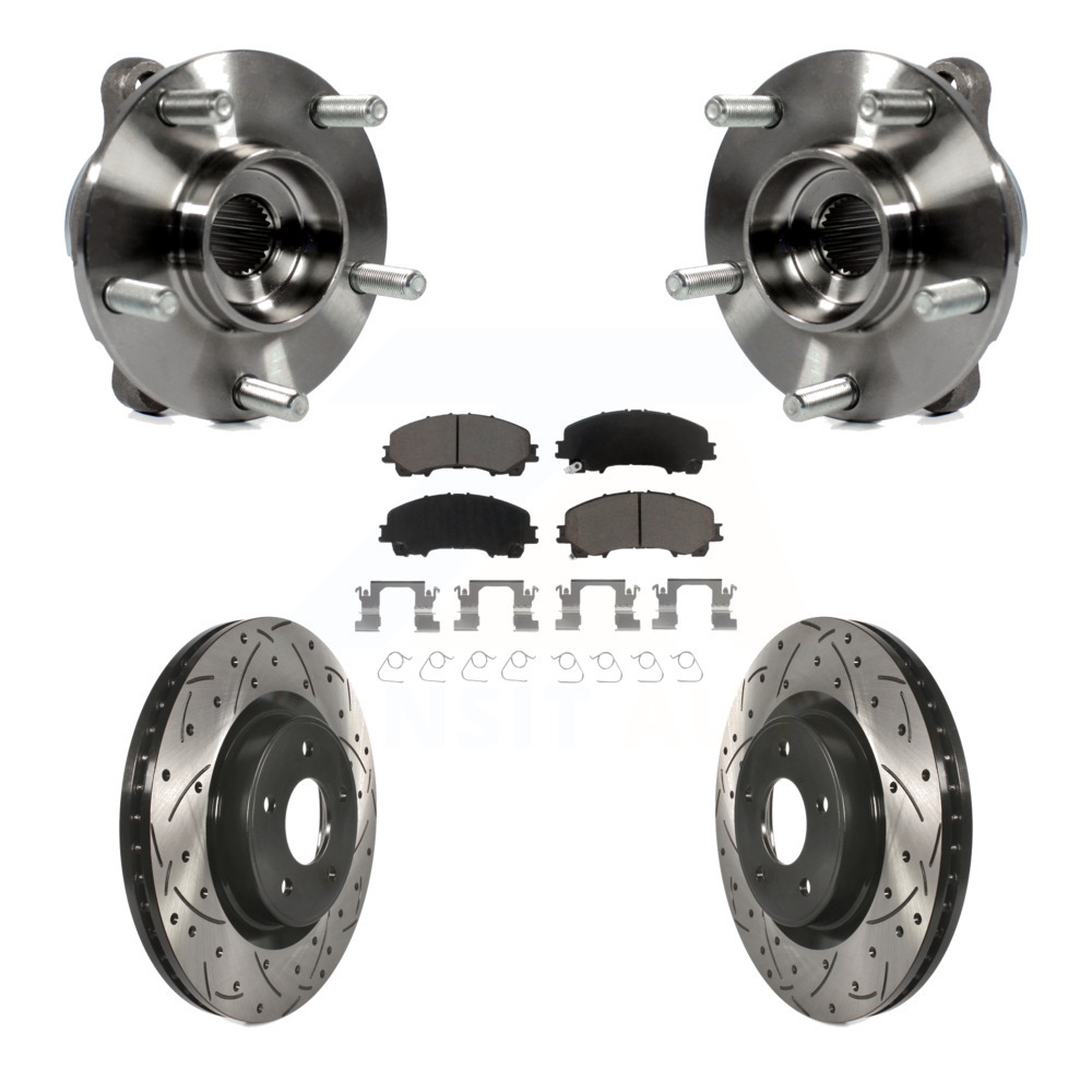 Transit Auto Front Hub Bearing Assembly Coated Drilled Slotted Disc Brake Rotors and Ceramic