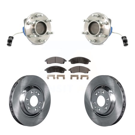 Transit Auto Front Hub Bearing Assembly Disc Brake Rotors and Ceramic Pads Kit for Car 2004-2009 Cadillac SRX RWD KBB-100485