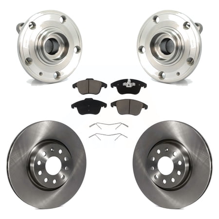 Transit Auto Front Hub Bearing Assembly Disc Brake Rotors and Ceramic Pads Kit for Car Volkswagen Passat Tiguan Audi Q3 Quattro Limited KBB-122491
