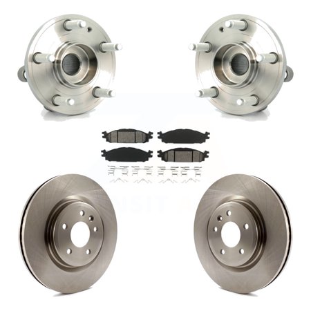 Transit Auto Front Hub Bearing Assembly Disc Brake Rotors and Semi-Metallic Pads Kit for Car Ford Explorer KBB-105483