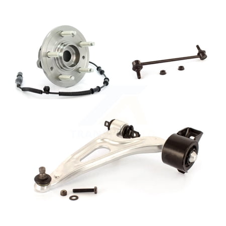 Transit Auto Front Left Driver Hub Bearing Assembly Suspension Lower Control Arm with Ball Joint and Sway Bar Stabilizer Link Kit for Car 2004-2007 Ford Freestar Mercury Monterey K7T-101421