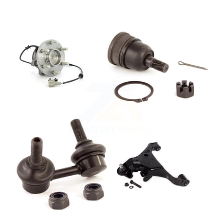 Transit Auto Front Left Hub Bearing Assembly Suspension Lower Control Arm with Ball Joint Upper and Sway Bar Stabilizer Link Kit for Car Nissan Frontier Pathfinder Xterra RWD K7T-105466